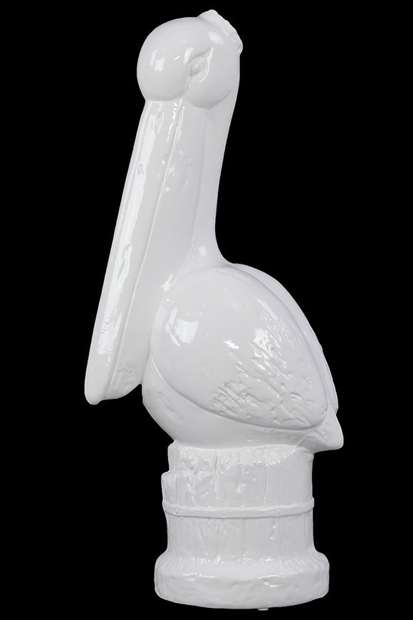 Beautiful and Intimidating Ceramic Pelican Bird in White