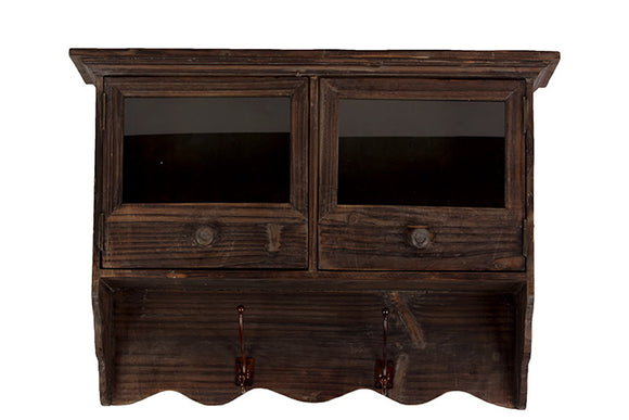 Two Sectioned Alluring Manhattan’s Wooden Cabinet