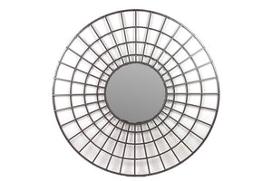 Contemporary Open Design Round Shaped Metal Mirror