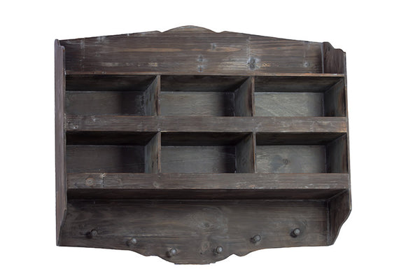 Dark Mystic Wooden Wall Hanger with Small Compartments