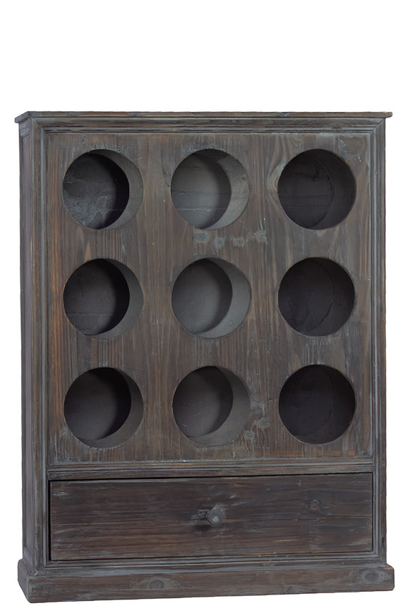 Circular Pattern Designed Wooden Cabinet with Drawer