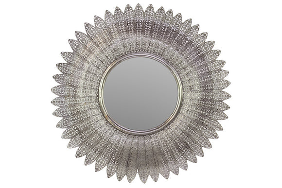 Elegantly Crafted Sunflower Design Metal Mirror