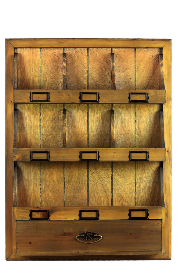 Vintage Wooden Cabinet with Multiple Compartments