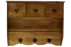 Old Fashioned Wooden Cabinet with Hanger and Hooks