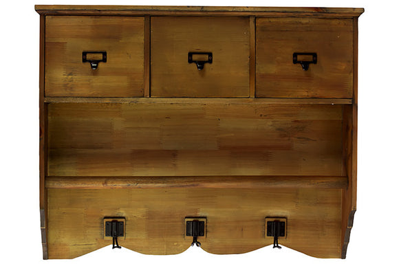 Old Fashioned Wooden Cabinet with Hanger and Hooks