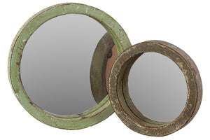 Circular Impressive Wooden Set of Two Mirror Frame