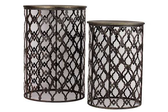 Set of Two Gorgeous Metallic Authentic Tables