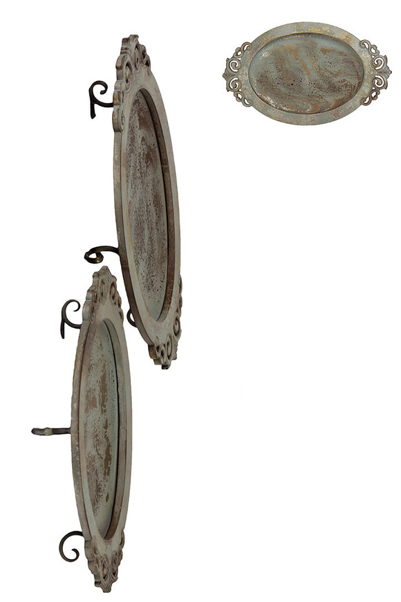 Classic Inspired Oval Shaped Metal Corbel Set of Two