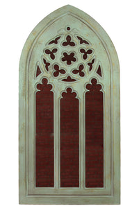 Intricately Crafted Medieval Inspired Arc Shaped Wooden Mirror