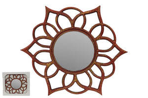 Beautifuly Crafted Floral Design Wooden Mirror