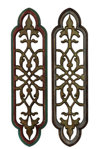 Elegantly Crafted Traditional Design Wooden Wall Decor Set of Two