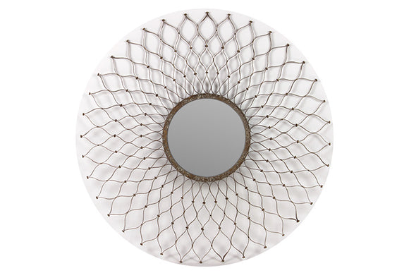 ClassyFloral Patterned Unique Metal Mirror