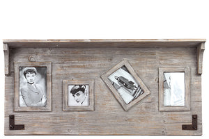 Elegant and Versatile Wooden Top Shelf with Four Photo Frame Attached