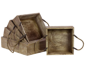 Set of Five Durable and Comfortable Wooden Trays