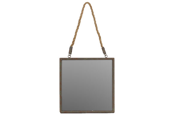 Square Shaped Easy Handle Metal Mirror