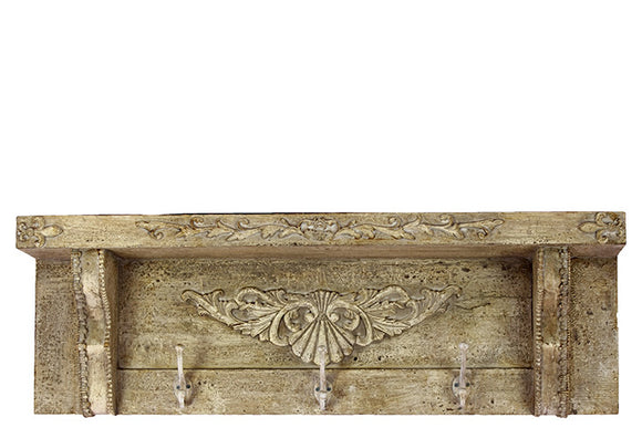 Floral Designed Fashionable Wooden Chic Shelf