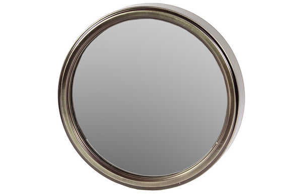 Circular Shape Metal Wall Mirror with Plain and Smooth Design in Silver