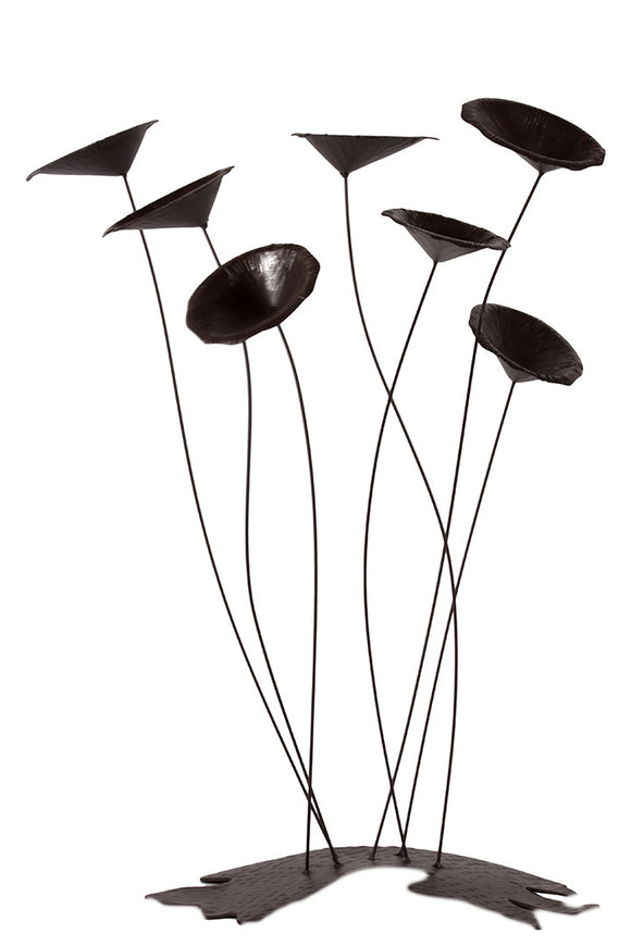 Sleek and Classy Decorative Metal Lotus Pod of Five