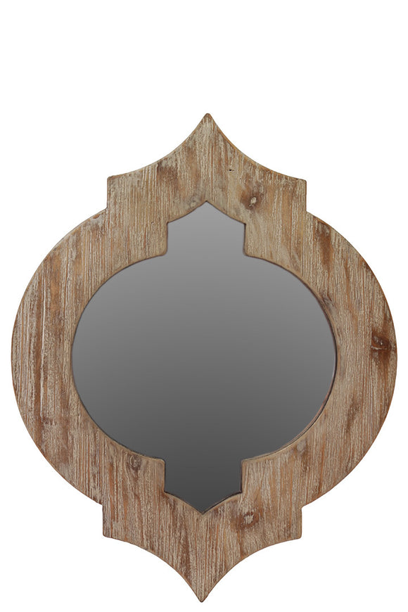 Artistic Alluring  Unique Wooden Mirror Brown