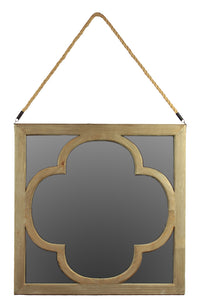 Flower in A Square Hanging Beautiful Wooden Mirror