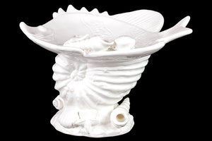 Attractive and Delightful Ceramic Seashell with Fish Platter in White