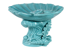 Beautiful and Mesmerizing Ceramic Seashell Platter in Blue