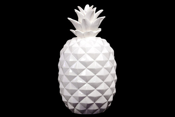 Finely Molded Delightful and Gorgeous Ceramic Pineapple LargeWhite