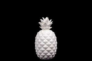 Ceramic Pineapple Showpiece Beautifully Sculpted with Realistic Detail in White (Small)