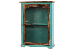 Exotic and Enthralling Wooden Blue Cabinet