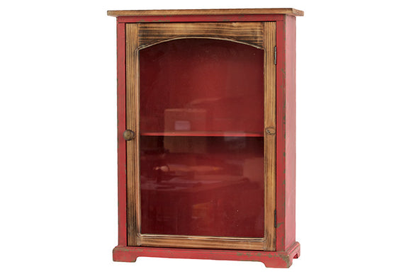 Pretty and Glowing Red Wooden Smart Looking Cabinet