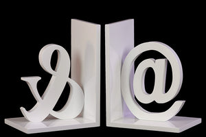 Spotless White Symbol Themed Wooden Bookend