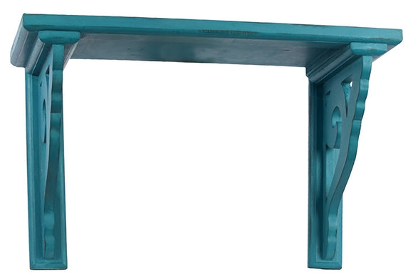 Bright Blue Polished Elegant Wooden Shelf