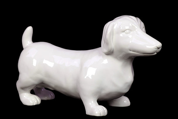 Finely Sculpted Lovely and Adorable Ceramic Datsun Dog in White