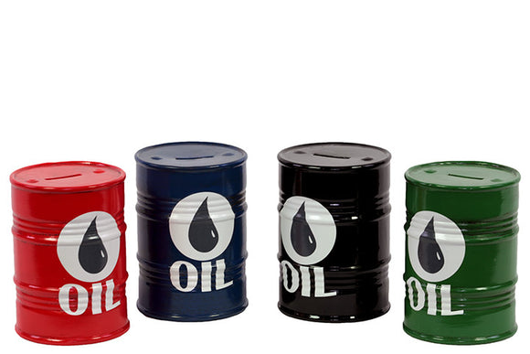 Creative Ceramic Oil Barrel Money Bank Set Of Four