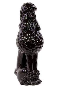 Beautiful and Elegant Ceramic Sitting Poodle in Black (Large)