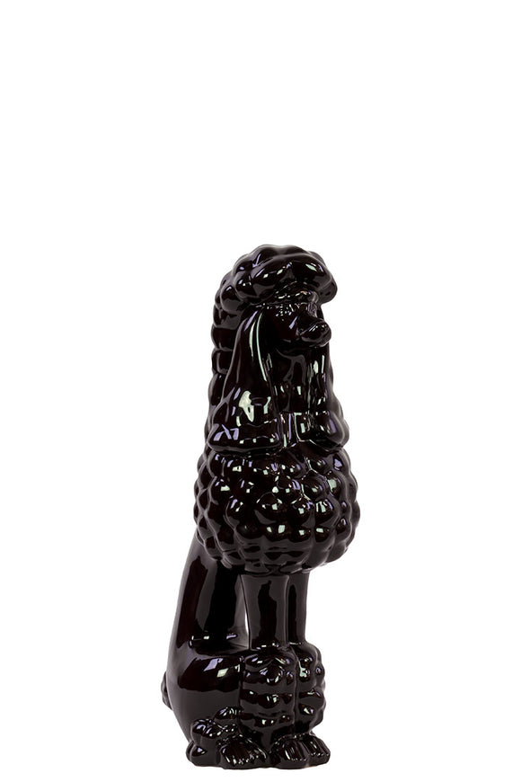 Beautiful and Elegant Ceramic Sitting Poodle in Black (Small)