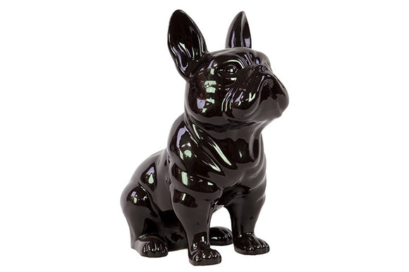 Scintillating Bright Ceramic Black Dog with Antique Finish