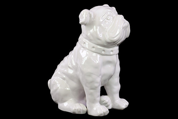 White & Globular Ceramic Dog artifact