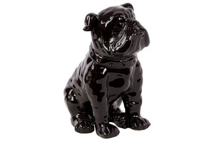 Round in shape Ceramic Dog Black