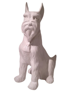 Sitting Ceramic Dog with Large Ears in White