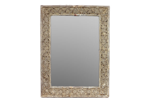 Intricately Designed Cement Wall Mirror