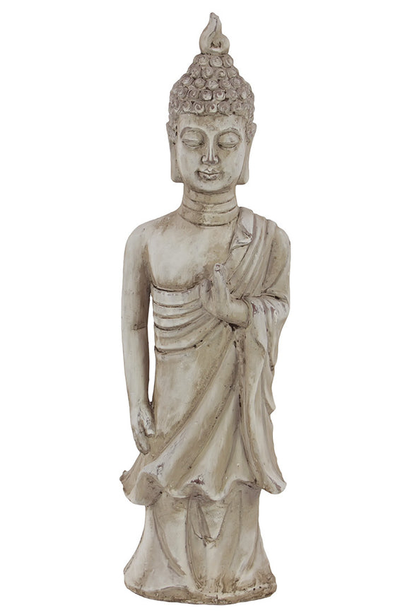 Serene and Wonderfully Designed Cement Standing Buddha