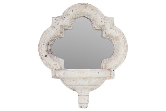 Classyand Unique Cement Mirror with Candle Holders