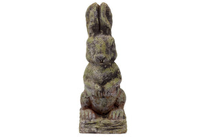 Antique Style Stoneware Rabbit in Moss Finish