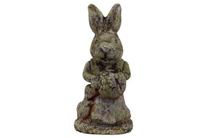 Antique Style Stoneware Rabbit in Moss Finish (Large)