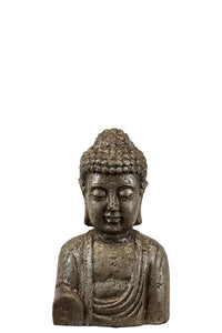 Elegant Ceramic Buddha Bust in Gold Finish (Small)