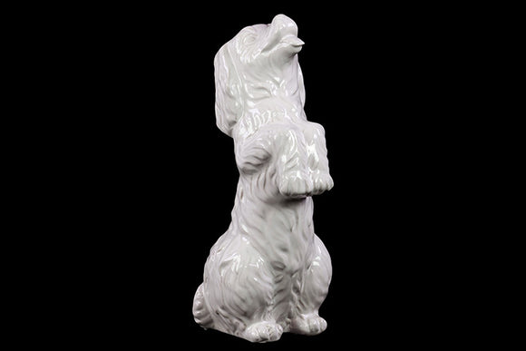 Elegant and Grand Ceramic Cocker Spaniel in Glossy White Finish