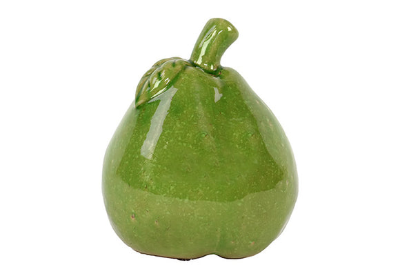 Home Décor Ceramic Pear Replica in Green (Large)