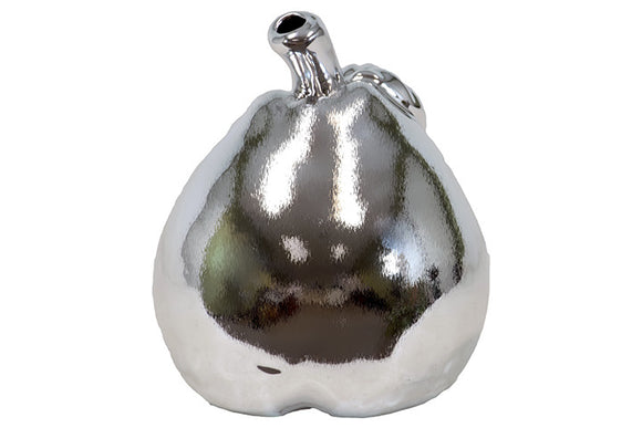 Beautiful Ceramic Pear Showpiece Polished in Silver (Large)