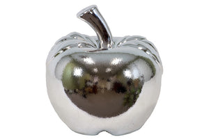 Sleek and Exquisite Ceramic Apple Polished in Silver (Large)